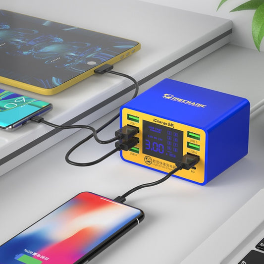 Mécanicien icharge 8M QC 3.0 USB chargeur intelligent prise en charge charge rapide avec LCD, prise ue