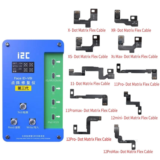 Programmeur de réparation de Projection matricielle de points i2C IFace-V8i 3rd Face ID avec câble flexible pour iPhone X-12 Pro max