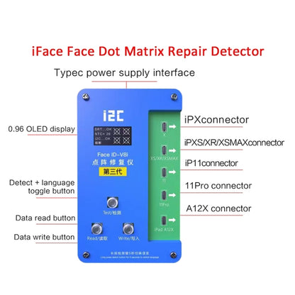 Programmeur de réparation de Projection matricielle de points i2C IFace-V8i 3rd Face ID avec câble flexible pour iPhone X-12 Pro max