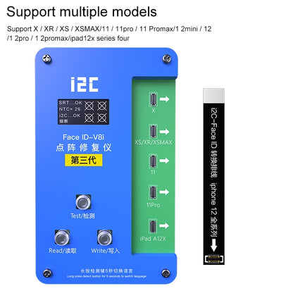 Programmeur de réparation de Projection matricielle de points i2C IFace-V8i 3rd Face ID avec câble flexible pour iPhone X-12 Pro max