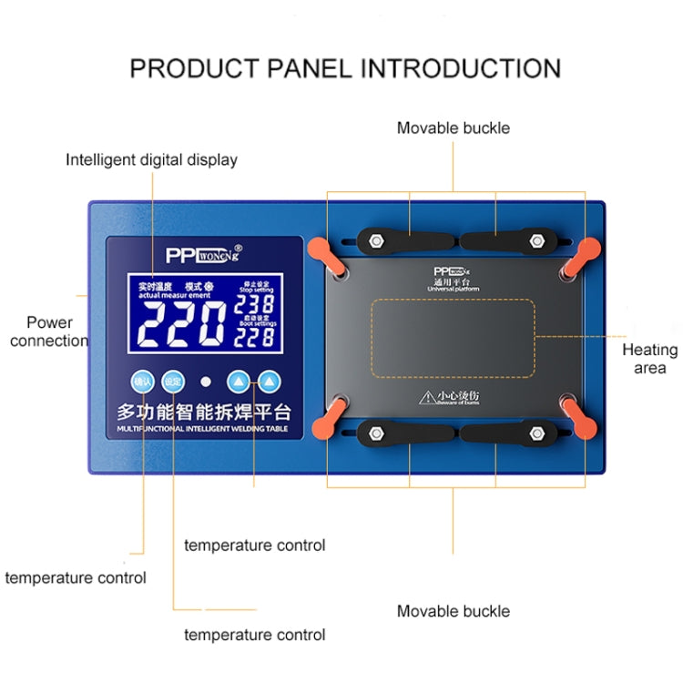 Plate-forme de dessoudage intelligente multifonctionnelle PPD pour iPhone 11 à 14 Pro Max, prise UE