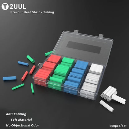 2UUL 200 pièces/ensemble gaines thermorétractables prédécoupées