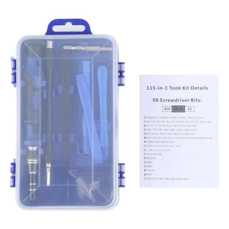 Kit d'outils de réparation de tournevis 115 en 1