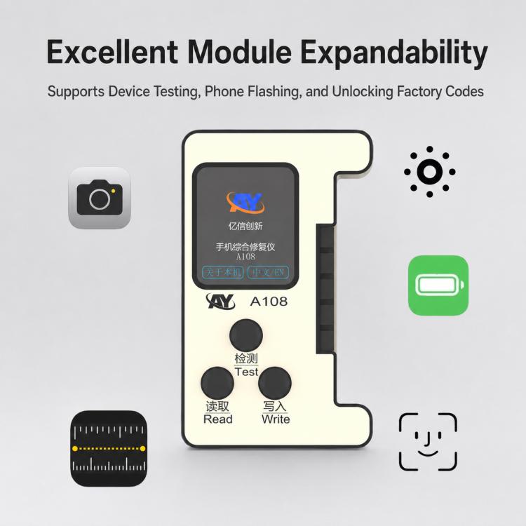 Programmeur de réparation de batterie à matrice de points multifonction AY A108 pour iPhone 8-14 Pro Max