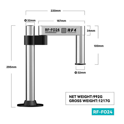 Support de microscope à bras pivotant et réglable en hauteur et rotation à 360° RF4 RF-FO24, RF4 RF-FO24