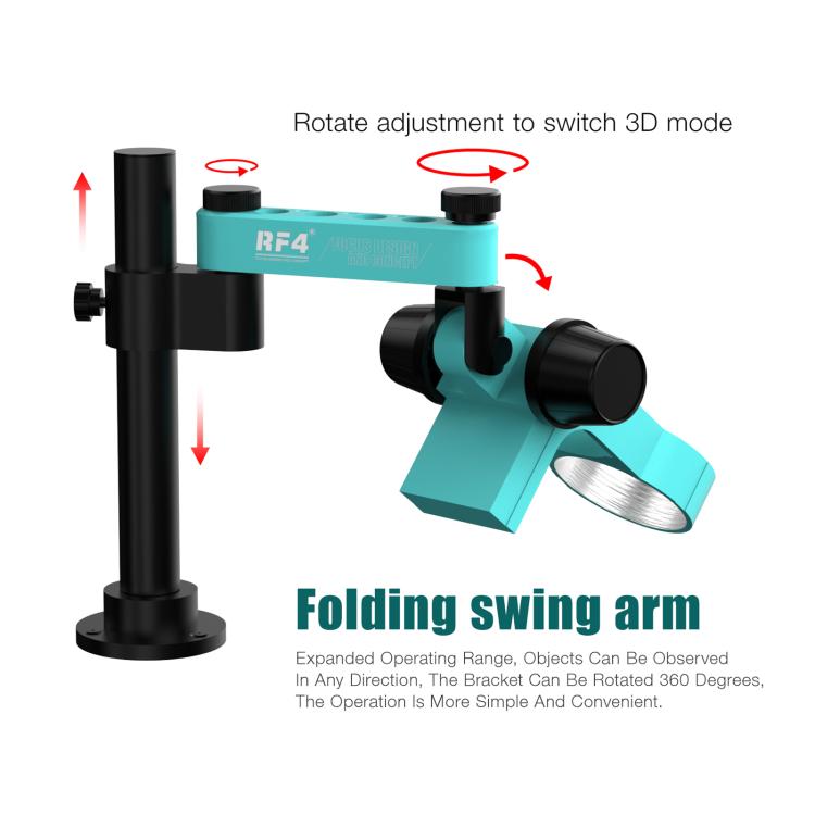 Bras articulé télescopique RF4 RF-FO19, support universel rotatif pour microscope stéréo, RF4 RF-FO19
