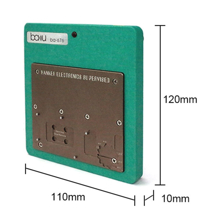 BAKU BA-676 110V-120V Colle IC PCB multifonctionnelle Supprimer la plate-forme de chauffage thermostatique pour iPhone X / XS / XS Max / 11/11 Pro / 11 Pro Max, prise CN
