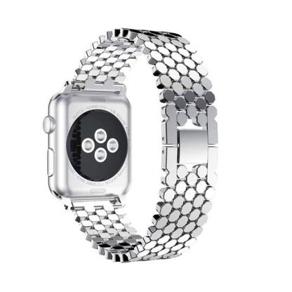 Pour Apple Watch Series 5 & 4 44mm / 3 & 2 & 1 42mm Bracelet de montre en acier inoxydable nid d'abeille, For Apple Watch Series 5 & 4 44mm