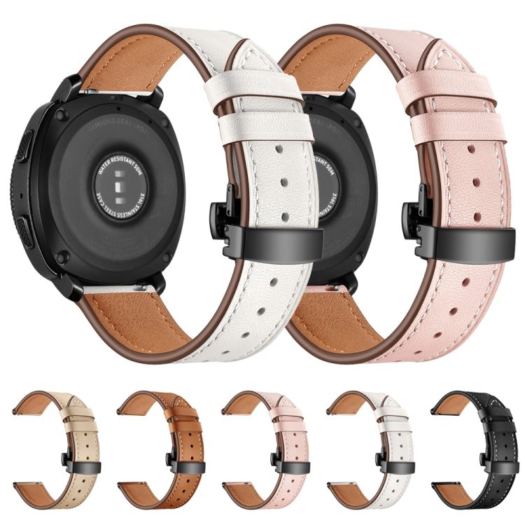 22mm Pour Huawei Watch GT2e / GT2 46mm Cuir Papillon Boucle Bracelet Noir Bouton