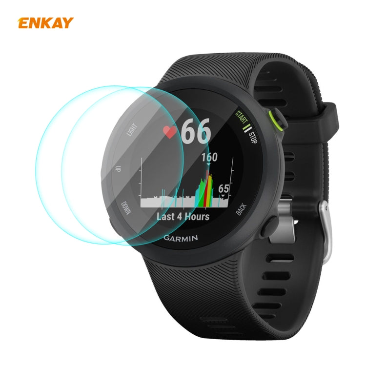 2 PCS ENKAY Hat-Prince 0.2mm 9H 2.15D Bord Incurvé Protecteur D'écran En Verre Trempé Film De Montre, For Garmin Forerunner 45 / 45S, For Garmin Forerunner 735 / 735XT, For Garmin Instinct Tactical, For Garmin Approach S62, For Garmin Swim 2