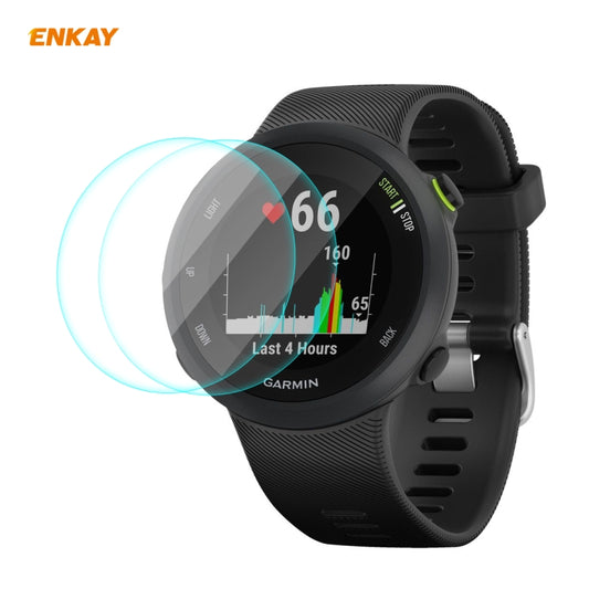 2 PCS ENKAY Hat-Prince 0.2mm 9H 2.15D Bord Incurvé Protecteur D'écran En Verre Trempé Film De Montre, For Garmin Forerunner 45 / 45S, For Garmin Forerunner 735 / 735XT, For Garmin Instinct Tactical, For Garmin Approach S62, For Garmin Swim 2