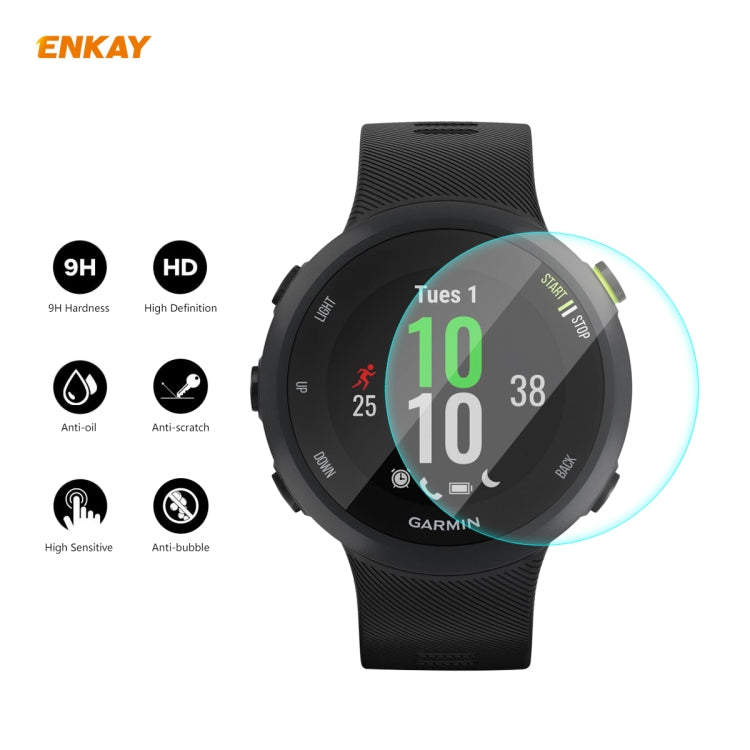 2 PCS ENKAY Hat-Prince 0.2mm 9H 2.15D Bord Incurvé Protecteur D'écran En Verre Trempé Film De Montre, For Garmin Forerunner 45 / 45S, For Garmin Forerunner 735 / 735XT, For Garmin Instinct Tactical, For Garmin Approach S62, For Garmin Swim 2