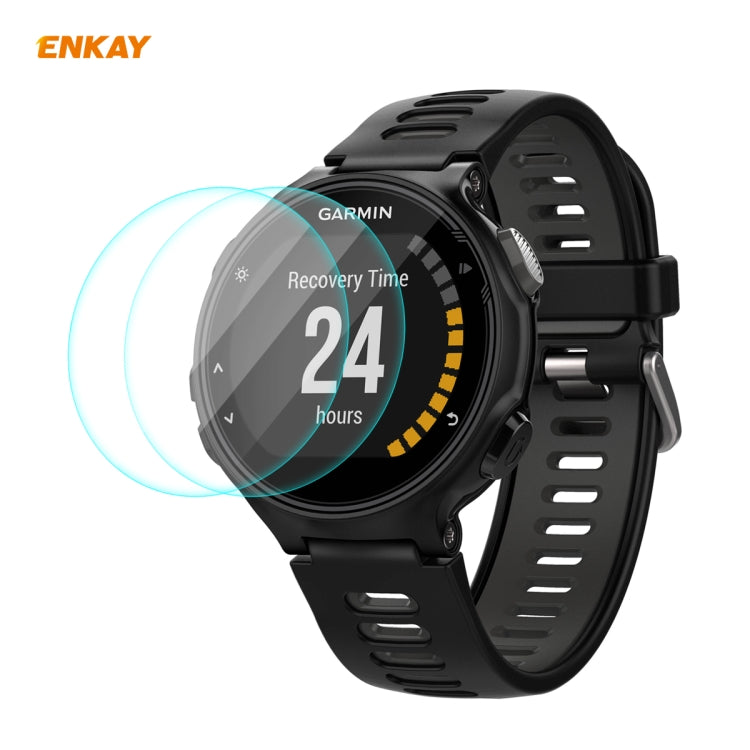 2 PCS ENKAY Hat-Prince 0.2mm 9H 2.15D Bord Incurvé Protecteur D'écran En Verre Trempé Film De Montre, For Garmin Forerunner 45 / 45S, For Garmin Forerunner 735 / 735XT, For Garmin Instinct Tactical, For Garmin Approach S62, For Garmin Swim 2