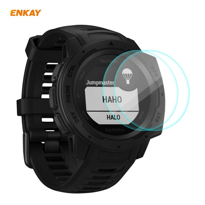 2 PCS ENKAY Hat-Prince 0.2mm 9H 2.15D Bord Incurvé Protecteur D'écran En Verre Trempé Film De Montre, For Garmin Forerunner 45 / 45S, For Garmin Forerunner 735 / 735XT, For Garmin Instinct Tactical, For Garmin Approach S62, For Garmin Swim 2