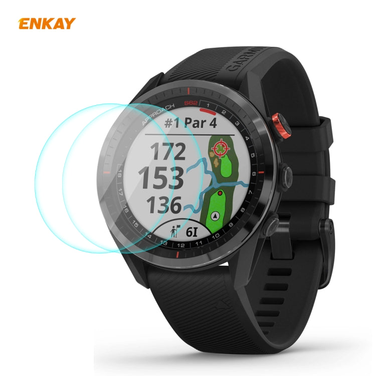 2 PCS ENKAY Hat-Prince 0.2mm 9H 2.15D Bord Incurvé Protecteur D'écran En Verre Trempé Film De Montre, For Garmin Forerunner 45 / 45S, For Garmin Forerunner 735 / 735XT, For Garmin Instinct Tactical, For Garmin Approach S62, For Garmin Swim 2