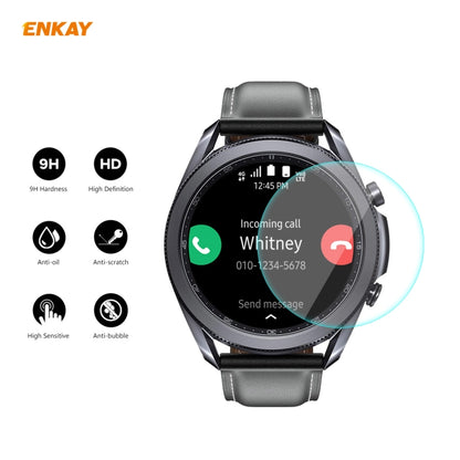 2 PCS ENKAY Hat-Prince 0.2mm 9H 2.15D Bord Incurvé Protecteur D'écran En Verre Trempé Film De Montre, For Samsung Galaxy Watch 3 45mm, For Samsung Galaxy Watch 3 41mm