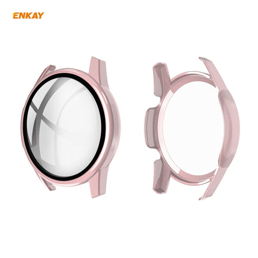 Pour Huawei Watch GT 2 46mm ENKAY Chapeau-Prince ENK-AC8202 Couverture Complète PC Étui Givré + 9H Protecteur En Verre Trempé