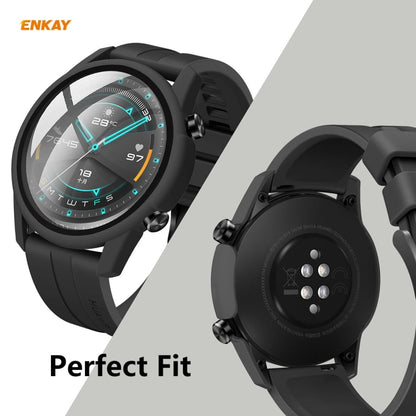 Pour Huawei Watch GT 2 46mm ENKAY Chapeau-Prince ENK-AC8202 Couverture Complète PC Étui Givré + 9H Protecteur En Verre Trempé