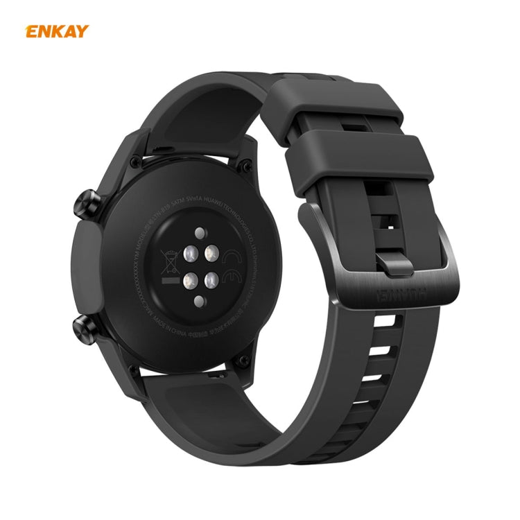 Pour Huawei Watch GT 2 46mm ENKAY Chapeau-Prince ENK-AC8202 Couverture Complète PC Étui Givré + 9H Protecteur En Verre Trempé