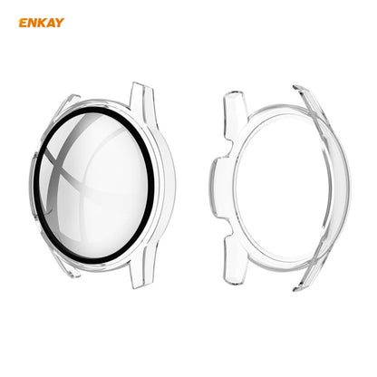 Pour Huawei Watch GT 2 46mm ENKAY Chapeau-Prince ENK-AC8202 Couverture Complète PC Étui Givré + 9H Protecteur En Verre Trempé