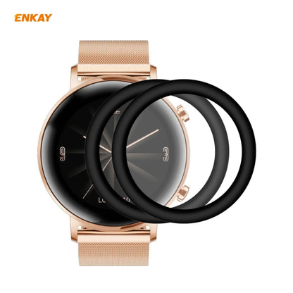 2 PCS ENKAY Hat-Prince 3D Plein Écran Soft PC Edge + PMMA HD Film Protecteur D'écran, For Huawei Watch GT 2 42mm, For Samsung Galaxy Active 2 40mm, For Samsung Galaxy Active 2 44mm, For Xiaomi Mi Band 4, For Fitbit Versa 2