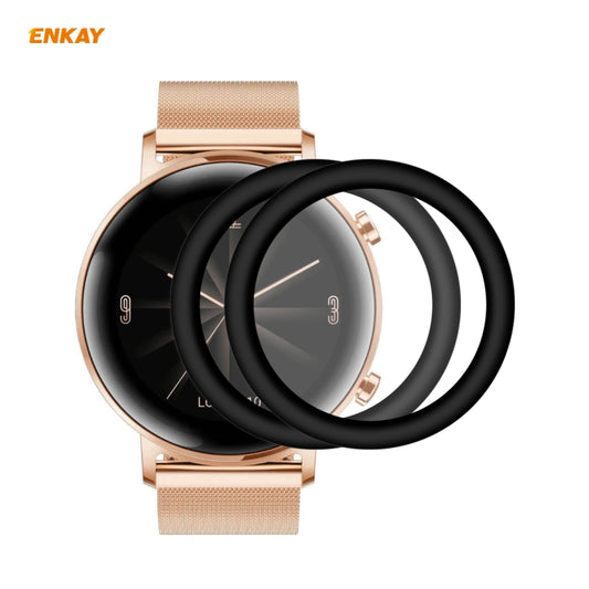 2 PCS ENKAY Hat-Prince 3D Plein Écran Soft PC Edge + PMMA HD Film Protecteur D'écran, For Huawei Watch GT 2 42mm, For Samsung Galaxy Active 2 40mm, For Samsung Galaxy Active 2 44mm, For Xiaomi Mi Band 4, For Fitbit Versa 2