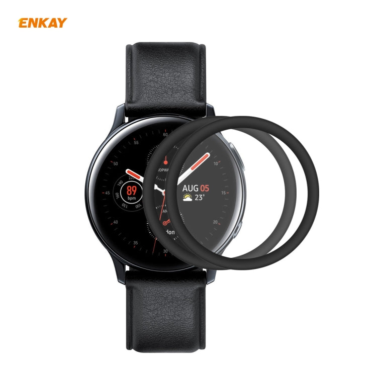 2 PCS ENKAY Hat-Prince 3D Plein Écran Soft PC Edge + PMMA HD Film Protecteur D'écran, For Huawei Watch GT 2 42mm, For Samsung Galaxy Active 2 40mm, For Samsung Galaxy Active 2 44mm, For Xiaomi Mi Band 4, For Fitbit Versa 2