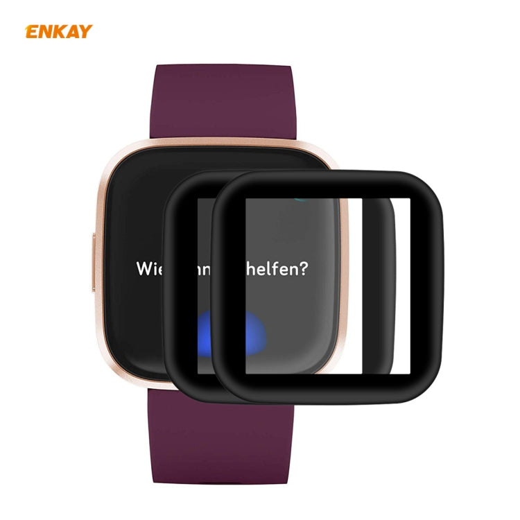 2 PCS ENKAY Hat-Prince 3D Plein Écran Soft PC Edge + PMMA HD Film Protecteur D'écran, For Huawei Watch GT 2 42mm, For Samsung Galaxy Active 2 40mm, For Samsung Galaxy Active 2 44mm, For Xiaomi Mi Band 4, For Fitbit Versa 2