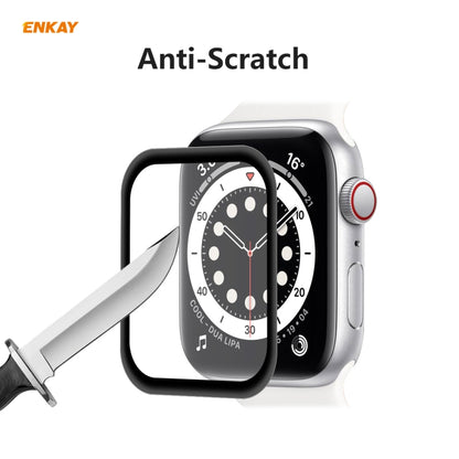 2 pièces pour Apple Watch Series 6/5/4/SE 44mm ENKAY Hat-Prince 3D plein écran PET courbé à chaud Film de protection d'écran HD, For Apple Watch Series 6/5/4/SE 44mm