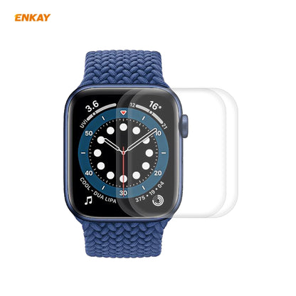 2 pièces pour Apple Watch Series 6/5/4/SE 44mm ENKAY Hat-Prince 3D plein écran PET courbé à chaud Film de protection d'écran HD, For Apple Watch Series 6/5/4/SE 44mm
