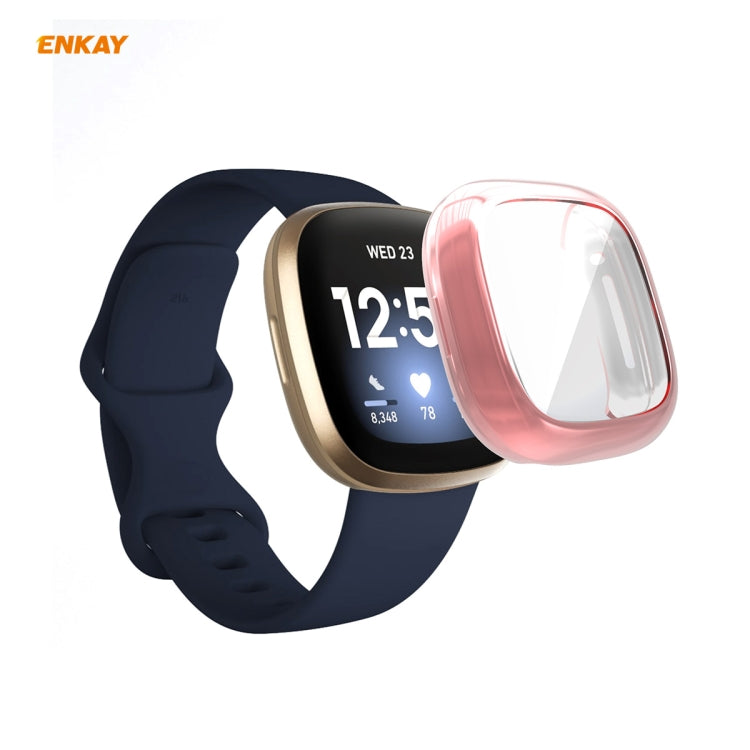Pour Fitbit Versa 3 / Fitbit Sense ENKAY Hat-Prince ENK-AC8208 Couverture complète Electroplate TPU Soft Case