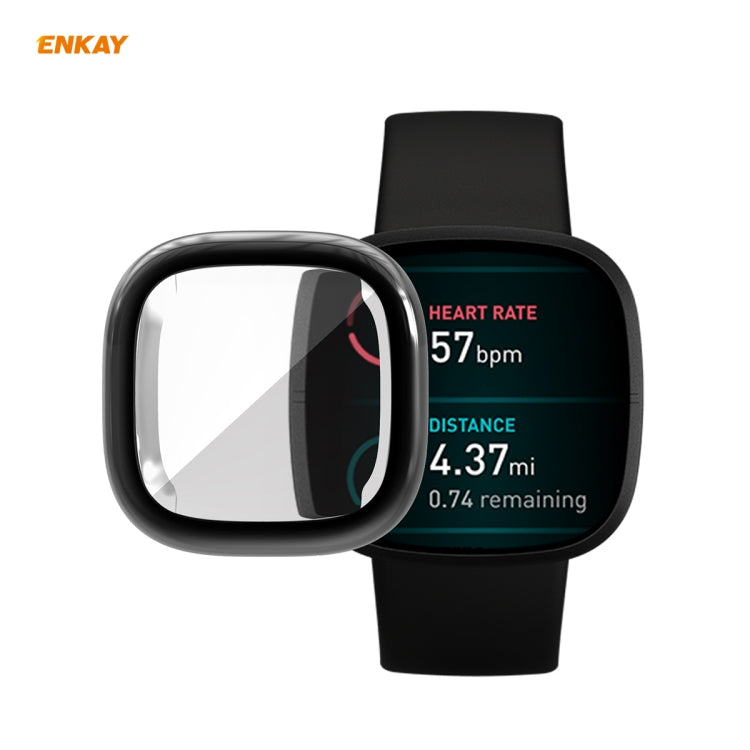 Pour Fitbit Versa 3 / Fitbit Sense ENKAY Hat-Prince ENK-AC8208 Couverture complète Electroplate TPU Soft Case