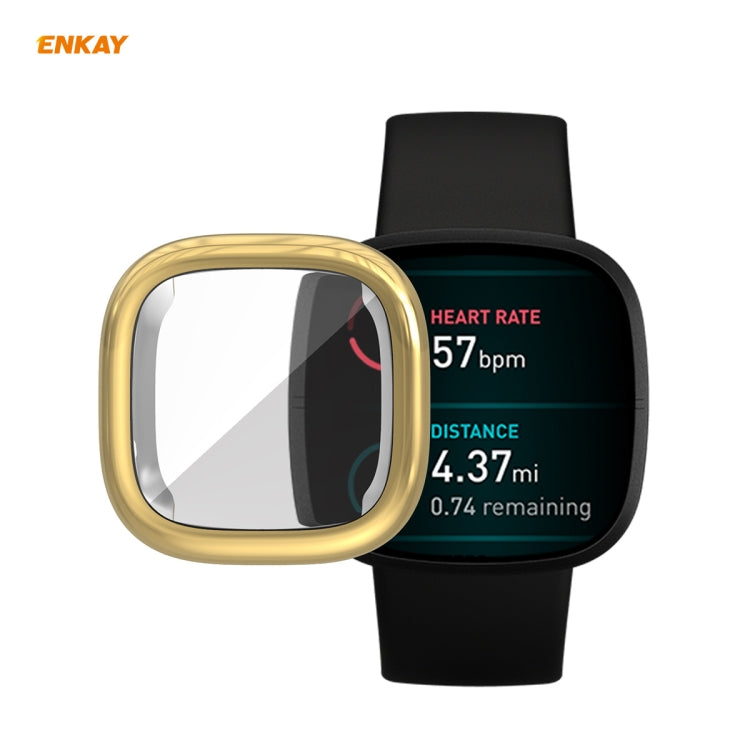 Pour Fitbit Versa 3 / Fitbit Sense ENKAY Hat-Prince ENK-AC8208 Couverture complète Electroplate TPU Soft Case