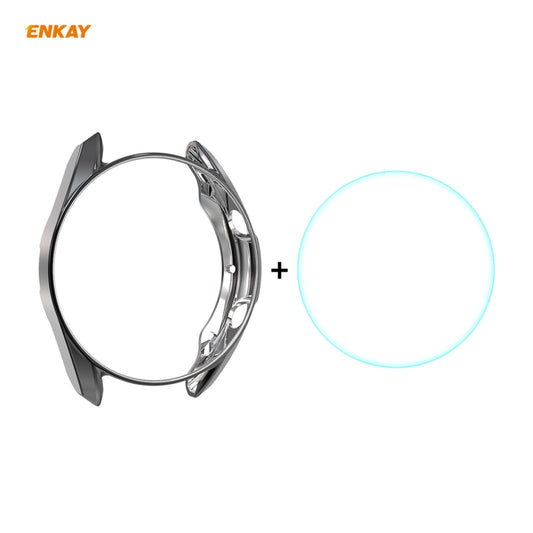 Pour Samsung Galaxy Watch 3 41mm 2 en 1 ENKAY Hat-Prince Electroplate Soft TPU Case + 0.2mm 9H 2.15D Film de verre trempé à bord incurvé