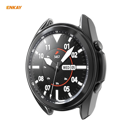 Pour Samsung Galaxy Watch 3 41mm 2 en 1 ENKAY Hat-Prince Electroplate Soft TPU Case + 0.2mm 9H 2.15D Film de verre trempé à bord incurvé