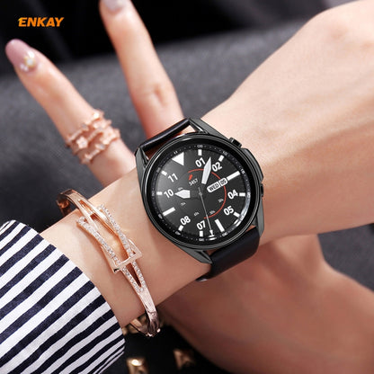 Pour Samsung Galaxy Watch 3 45mm 2 en 1 ENKAY Hat-Prince Electroplate Soft TPU Case + 0.2mm 9H 2.15D Film de verre trempé à bord incurvé