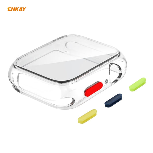 ENKAY Hat-prince Coque en TPU à Couverture Complète + Protecteur en Verre Trempé pour Apple Watch Series 6 / 5 / 4 / SE 44mm, For Apple Watch Series 6 / 5 / 4 / SE 44mm