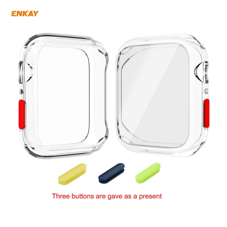 ENKAY Hat-prince Coque en TPU à Couverture Complète + Protecteur en Verre Trempé pour Apple Watch Series 6 / 5 / 4 / SE 44mm, For Apple Watch Series 6 / 5 / 4 / SE 44mm