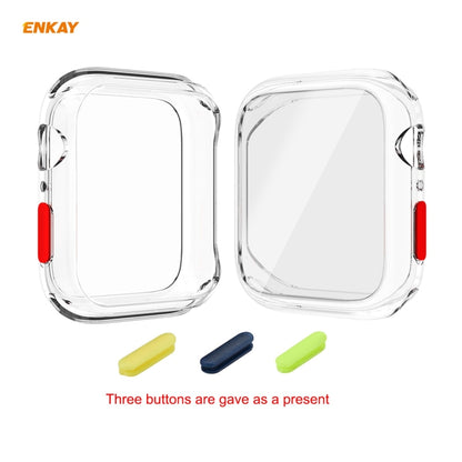 ENKAY Hat-prince Coque en TPU à Couverture Complète + Protecteur en Verre Trempé pour Apple Watch Series 6 / 5 / 4 / SE 44mm, For Apple Watch Series 6 / 5 / 4 / SE 44mm