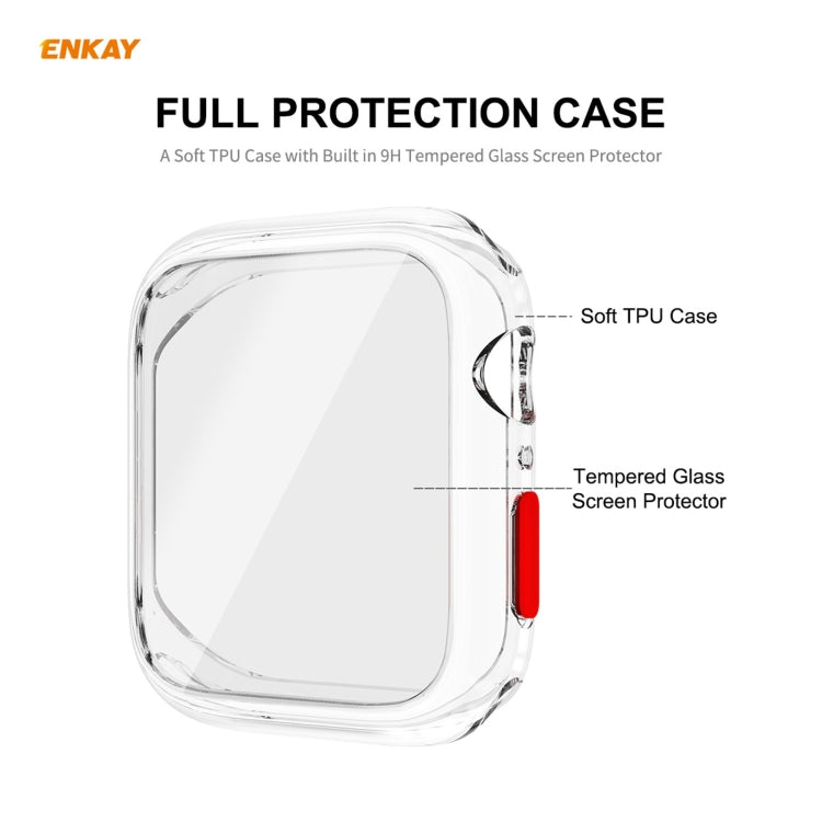 ENKAY Hat-prince Coque en TPU à Couverture Complète + Protecteur en Verre Trempé pour Apple Watch Series 6 / 5 / 4 / SE 44mm, For Apple Watch Series 6 / 5 / 4 / SE 44mm