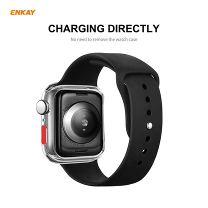 ENKAY Hat-prince Coque en TPU à Couverture Complète + Protecteur en Verre Trempé pour Apple Watch Series 6 / 5 / 4 / SE 44mm, For Apple Watch Series 6 / 5 / 4 / SE 44mm