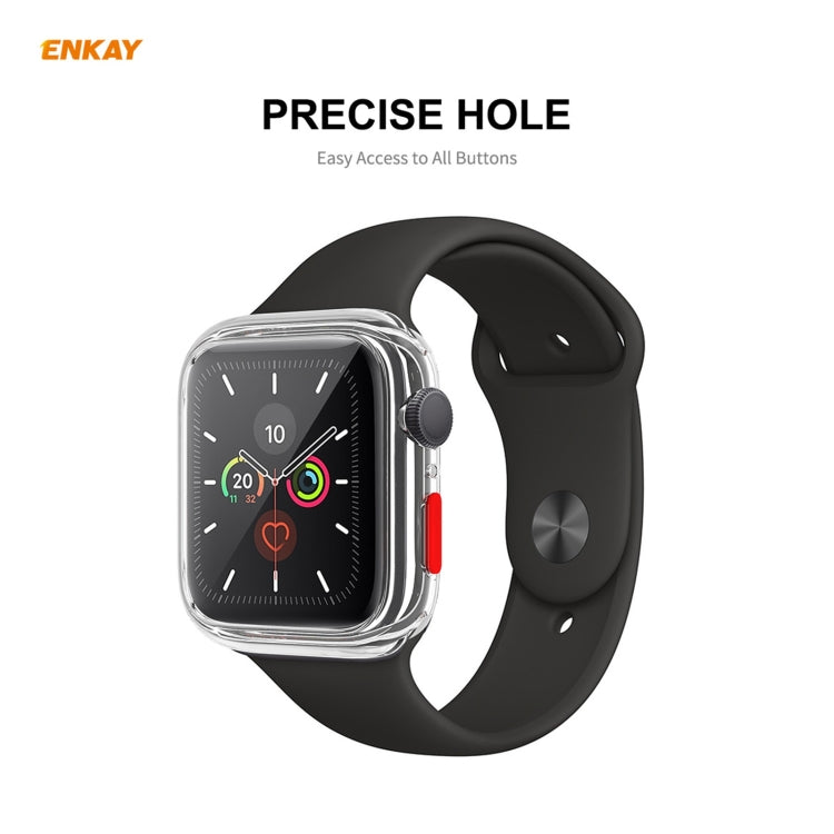 ENKAY Hat-prince Coque en TPU à Couverture Complète + Protecteur en Verre Trempé pour Apple Watch Series 6 / 5 / 4 / SE 44mm, For Apple Watch Series 6 / 5 / 4 / SE 44mm