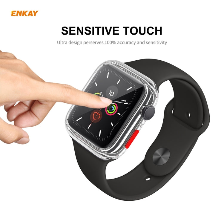 ENKAY Hat-prince Coque en TPU à Couverture Complète + Protecteur en Verre Trempé pour Apple Watch Series 6 / 5 / 4 / SE 44mm, For Apple Watch Series 6 / 5 / 4 / SE 44mm
