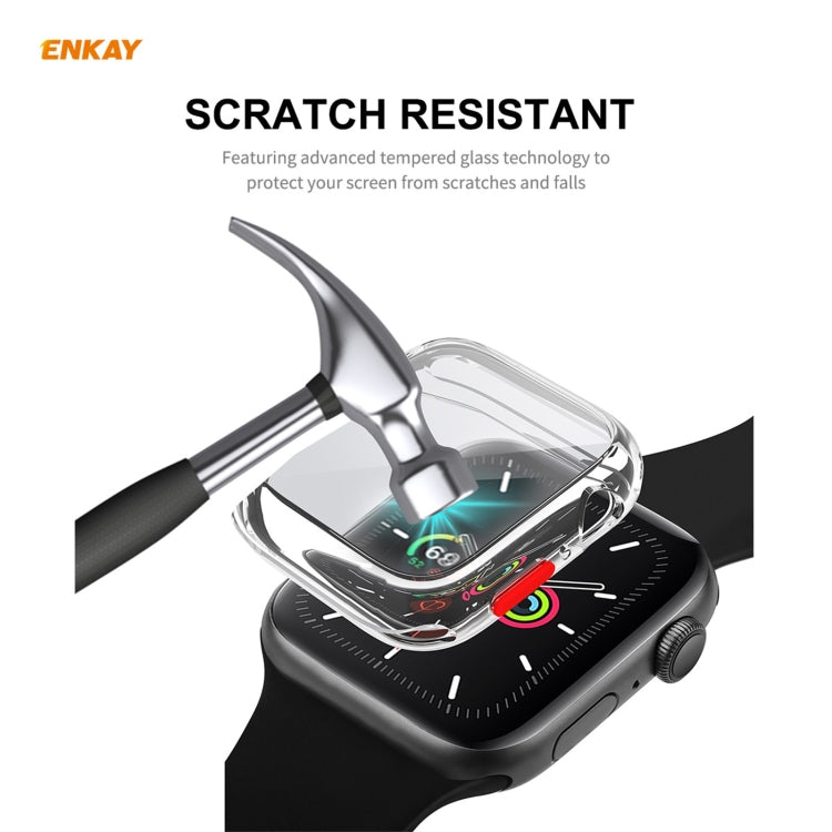 ENKAY Hat-prince Coque en TPU à Couverture Complète + Protecteur en Verre Trempé pour Apple Watch Series 6 / 5 / 4 / SE 44mm, For Apple Watch Series 6 / 5 / 4 / SE 44mm