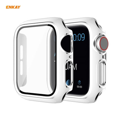 ENKAY Hat-Prince Boîtier PC Galvanisé à Couverture Complète + Protecteur en Verre Trempé pour Apple Watch Series 6 / 5 / 4 / SE 44mm, For Apple Watch Series 6 / 5 / 4 / SE 44mm