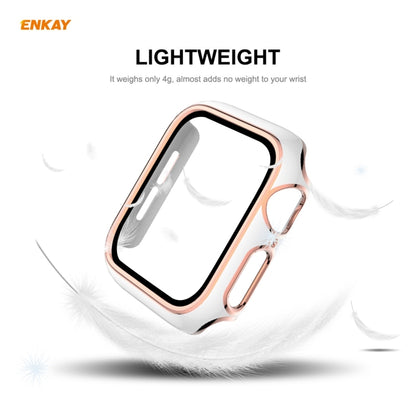 ENKAY Hat-Prince Boîtier PC Galvanisé à Couverture Complète + Protecteur en Verre Trempé pour Apple Watch Series 6 / 5 / 4 / SE 44mm, For Apple Watch Series 6 / 5 / 4 / SE 44mm