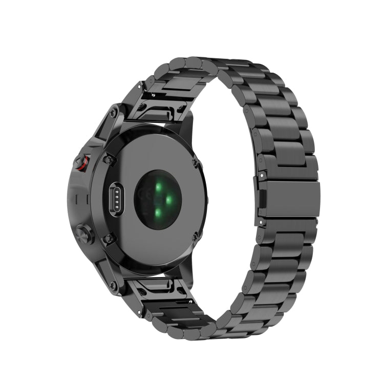 Pour Garmin Fenix5/Forerunner935/Garmin Approach S60 acier inoxydable trois souches de sangle de remplacement rapide en métal, black, silver, gold, rose gold