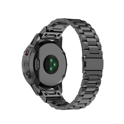 Pour Garmin Fenix5/Forerunner935/Garmin Approach S60 acier inoxydable trois souches de sangle de remplacement rapide en métal, black, silver, gold, rose gold