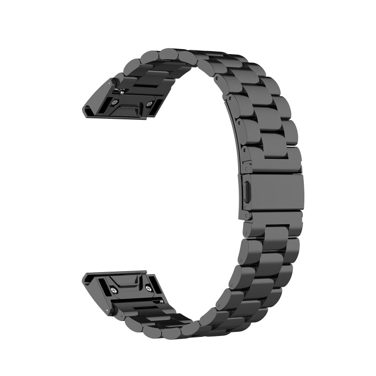 Pour Garmin Fenix5/Forerunner935/Garmin Approach S60 acier inoxydable trois souches de sangle de remplacement rapide en métal, black, silver, gold, rose gold
