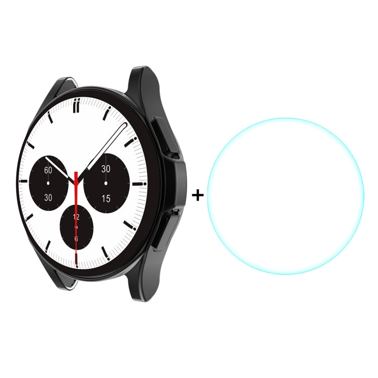 ENKAY Pour Samsung Galaxy Watch4 Classic 42mm ENKAY Chapeau-Prince Couverture Complète Galvanoplastie Étui Souple TPU HD Couverture Transparente + Protecteur en Verre Trempé, For Samsung Galaxy Watch4 Classic 42mm